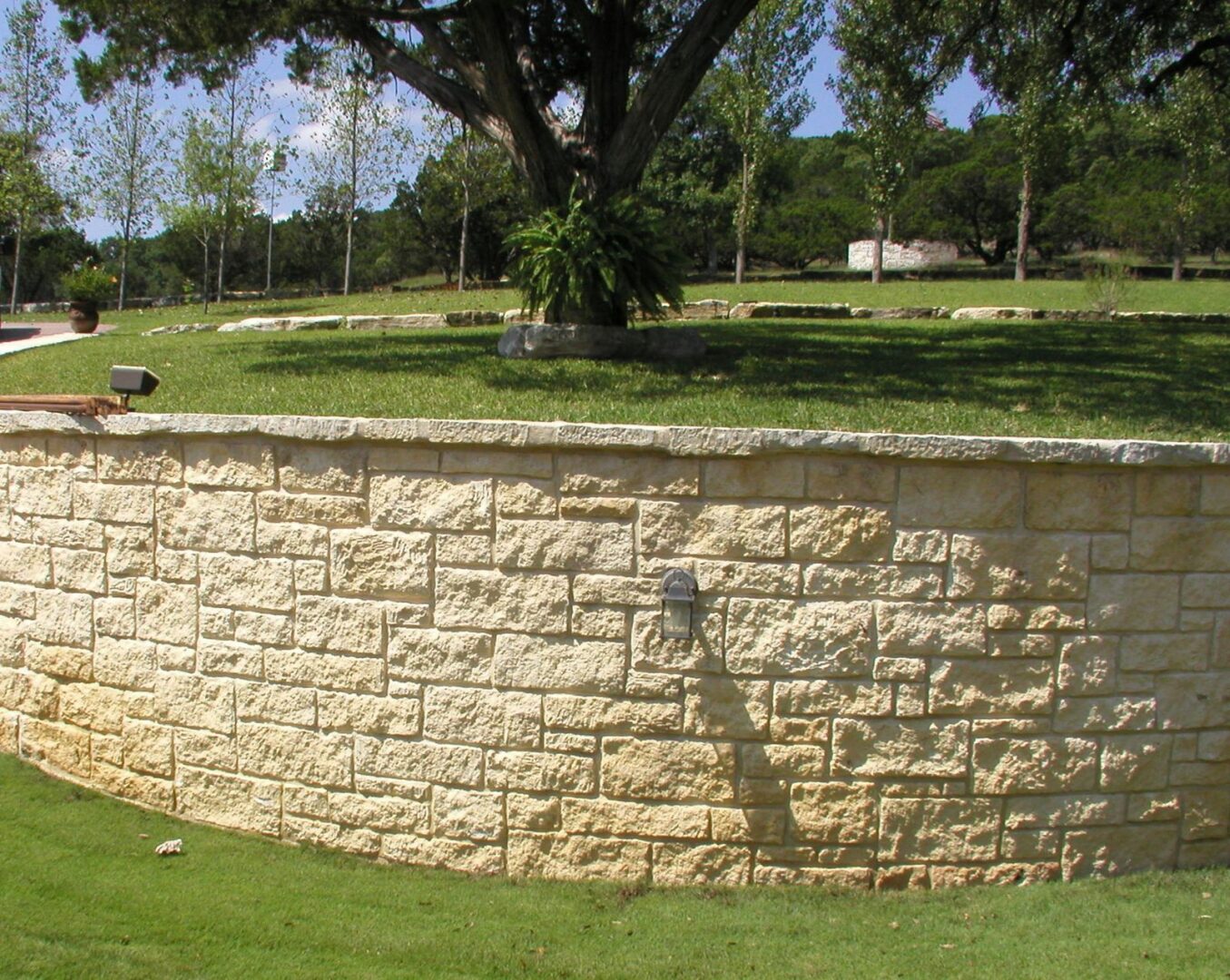 White stone walls on an outdoor area